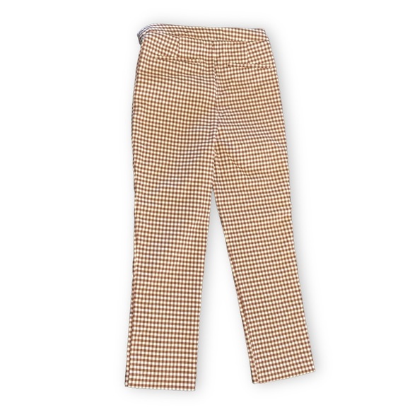 SOLD Rachel Zoe Checkered Pants Brown Sz 2 - Picture 4 of 11